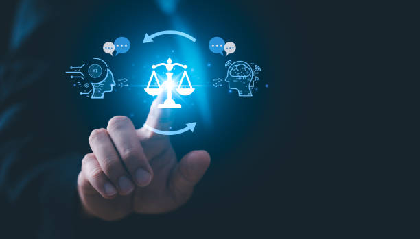 istock AI ethics or AI Law concept. Developing AI codes of ethics. Compliance, regulation, standard , business policy and responsibility for guarding against unintended bias in machine learning algorithms. 2152044223