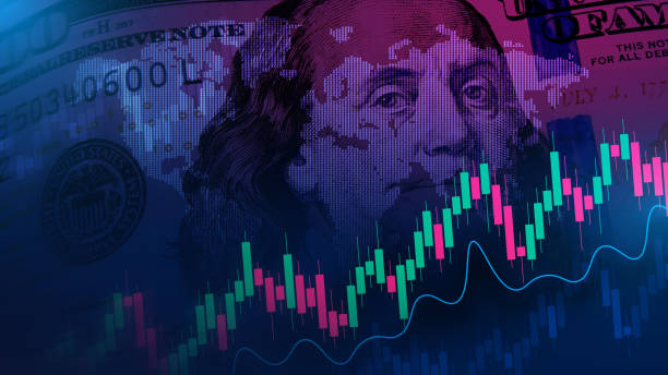 istock Global Finance Trends: Dollar and Market Graphs on Blue 2152049645