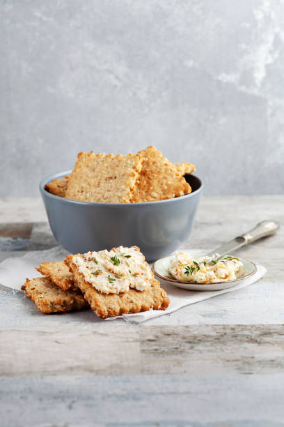 istock Biscuit with chesee. Cookie. Cracker. Shortbread and chesee. Cookie with cream cheese. 2152050358