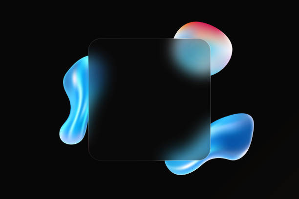istock Glass morphism concept with 3D geometric shapes. Frosted glass effect on a black background. 2152051821