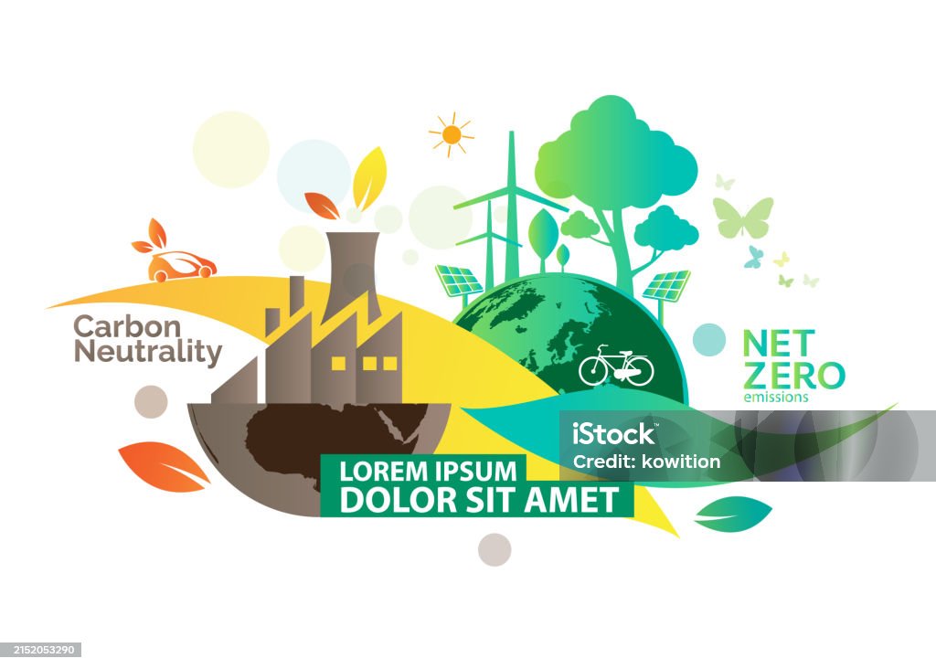 Net Zero Vector Net Zero Emissions Carbon Neutrality Stock Illustration - Download ...