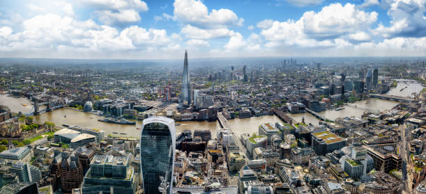 istock Elevated, panoramic view of the London skyline during a sunny day 2152062274