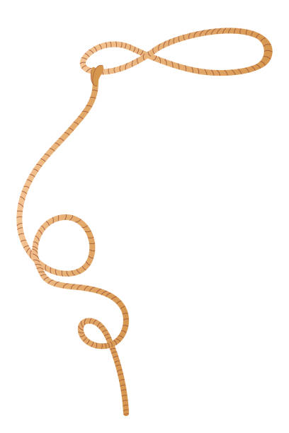 wildes lasso-symbol. cowboy-ästhetik-konzept. wilder westen, landhausstil. flache vektorillustration isoliert auf weißem hintergrund. element für druck, banner, karte, broschüre, logo. - tau stock-grafiken, -clipart, -cartoons und -symbole