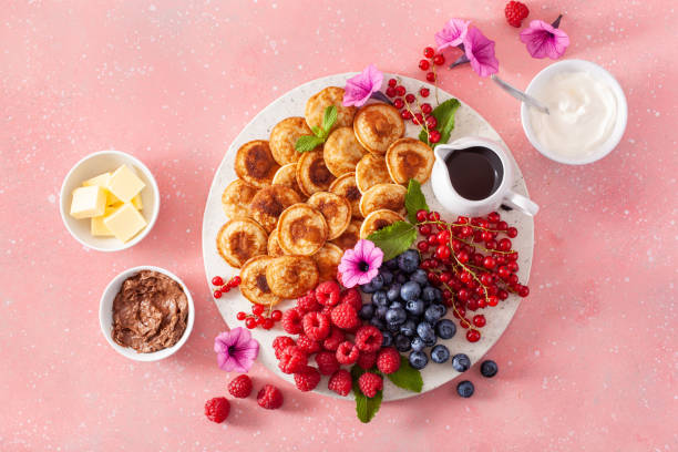 istock american mini pancake board with berries and maple syrup 2152062899