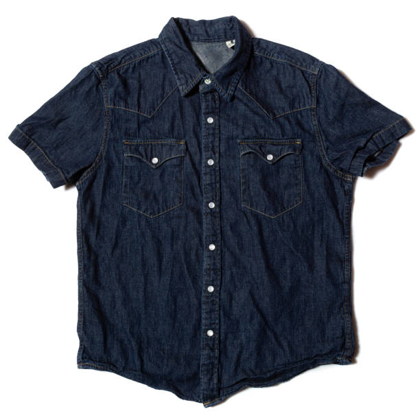 istock Men's casual short-sleeved shirt on white background 2152063483