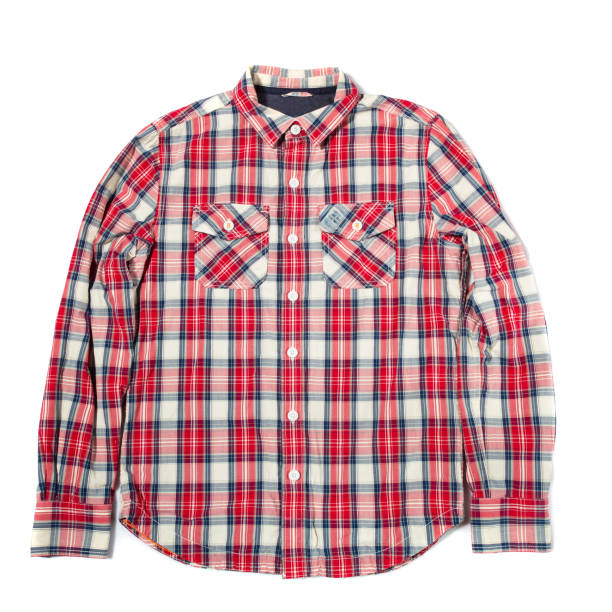 istock Men's casual long sleeved shirt on white background 2152063497