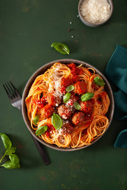 istock spaghetti with meatballs and tomato sauce, italian pasta 2152063941