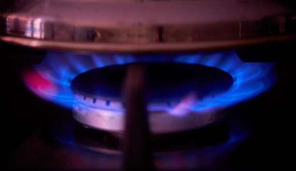istock gas stove fire burns in the kitchen 2152068573