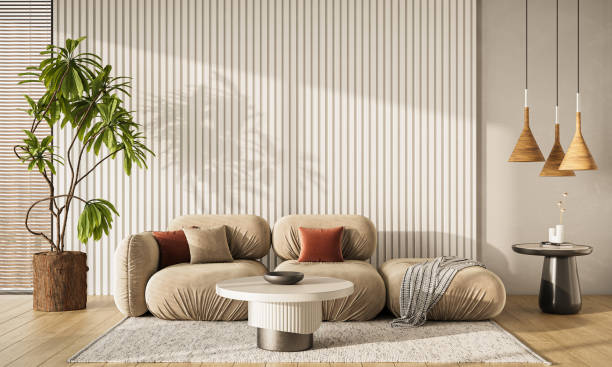istock Mockup interior design of modern apartment. Copy space. Template, 3d rendering 2152070535