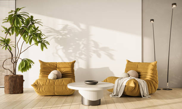 istock Mockup interior design of modern apartment. Copy space. Template, 3d rendering 2152070538