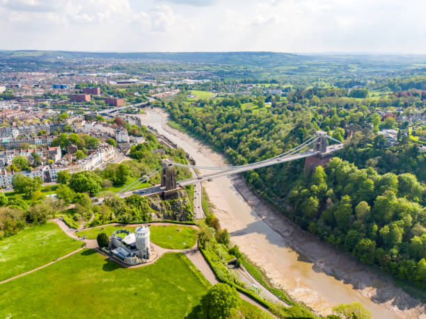 A view from above of just one of the thousands of bridges spanning across the land, in the United Kingdom, to allow people to easily cross difficult terrain or water.