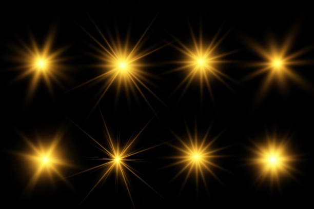 istock Spark of light.The star flashes brightly.Set of glowing effects. 2152079158