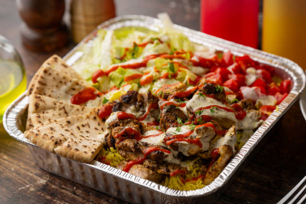 istock famous ameican halal food, chicken over rice 2152082703
