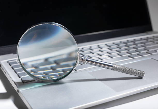 Laptop computer with magnifying glass