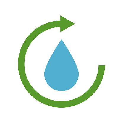 water recycling icon on white background