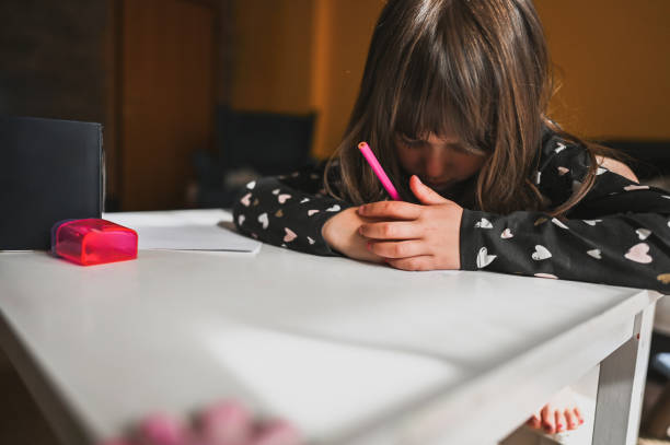 istock Little girl drawing with pencil. 2152092867