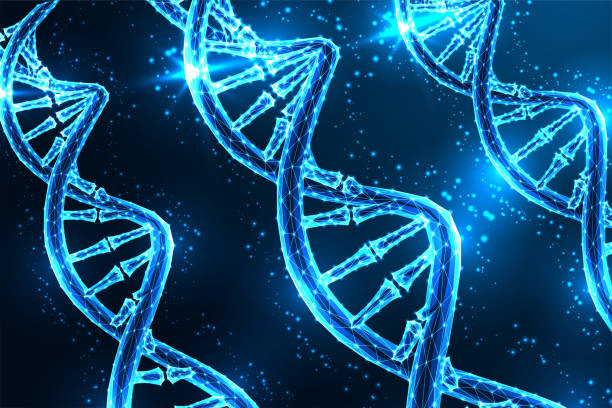 istock Abstract DNA strands on a dark blue background. Genetic research, innovation, scientific exploration 2152097524