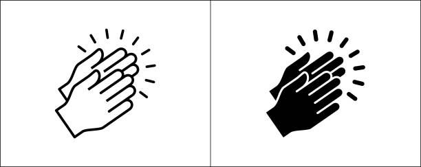 Hand clapping icon. Hand clapping symbol. Applaud icon symbol of ovation, respect, praise, cheer, and tribute. Hands gesture. Simple design in flat and outline style. Hand clapping icon. Hand clapping symbol. Applaud icon symbol of ovation, respect, praise, cheer, and tribute. Hands gesture. Simple design in flat and outline style. clapping stock illustrations