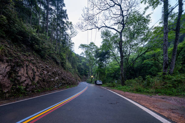 Curved road in the mountains