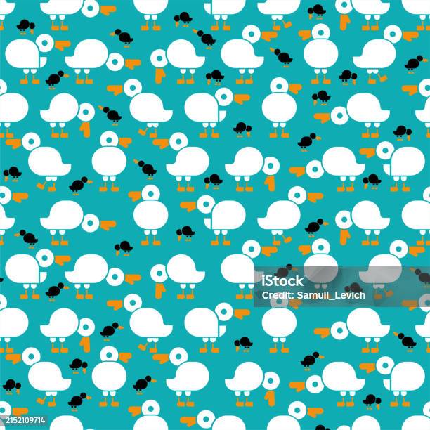 Duck Texture Color Ducks Set Pattern Seamless Duck Background Farm Birds Texture Baby ...