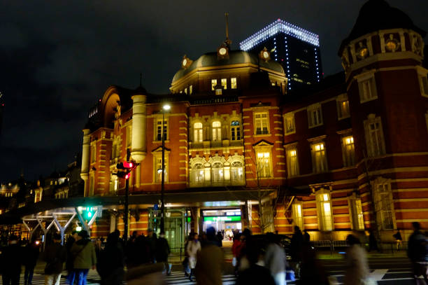02/22/2020, Tokyo, Japan, Tokyo Station Station Building, Marunouchi Exit illumination night view graceful
