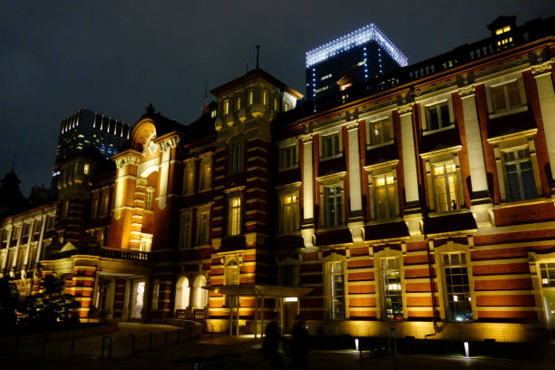 02/22/2020, Tokyo, Japan, Tokyo Station Station Building, Marunouchi Exit illumination night view graceful