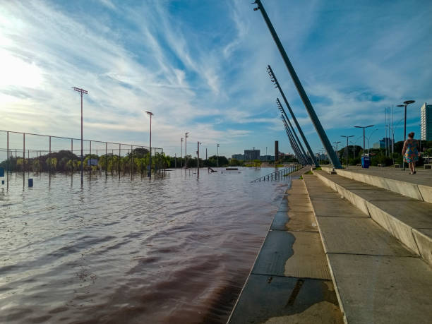 istock Floodwater receding after a respite from the rain 2152119226