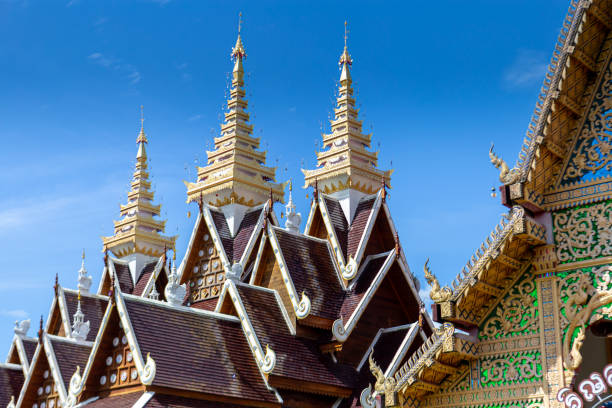Photo of temple roof sky background
