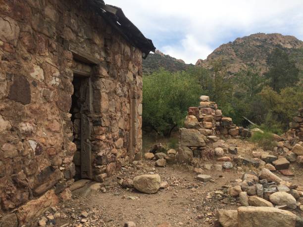 istock Outside of An Abandoned Stone Cabin in Arizona Desert 2152123730