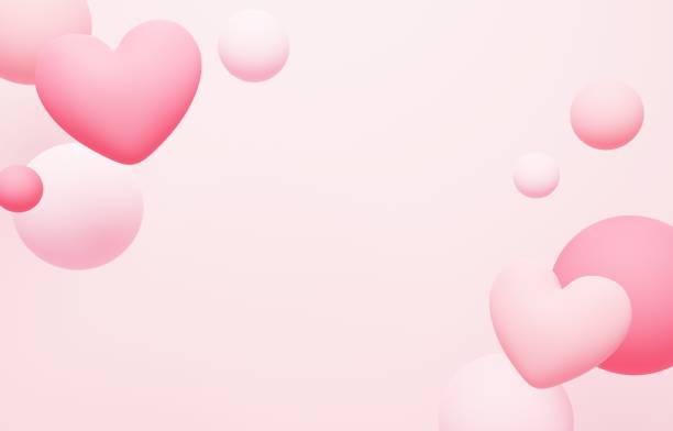 istock Background image of hearts and color balls 2152124347