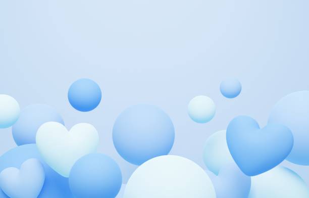 Background image of hearts and color balls