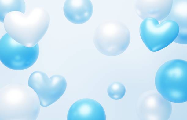 istock Background image of hearts and color balls 2152124617
