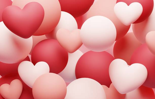istock Background image of hearts and color balls 2152124633