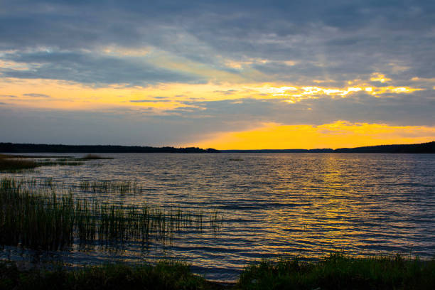 istock Sunset over the lake. Beautiful nature background 2152134426
