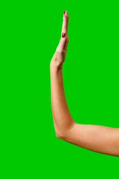 istock Womans Arm Hand Sign Raised in the Air 2152135120