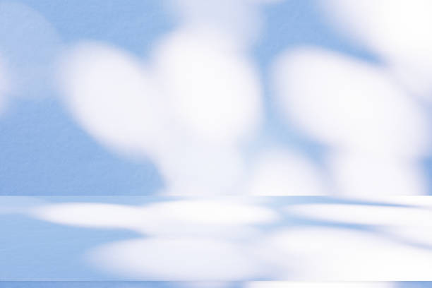 istock Wall interior background, studio, and backdrops show products. with shadow from window color white and blue light. background for text insertion and presentation of product 2152135753