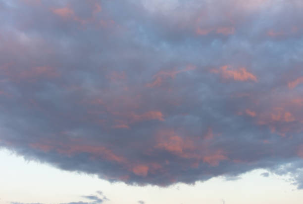 Colorful clouds on the blue sky at sunset.