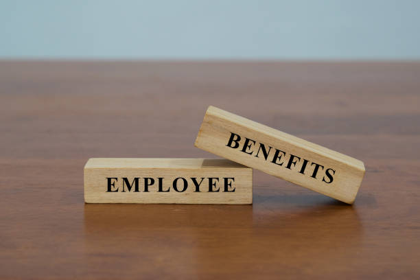 istock Employee Benefits on wooden blocks. 2152143008