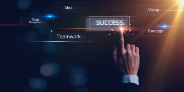 istock Businessman showing success concept ,which includes ideas, risk management ,Business strategy, vision perspective, and teamwork,Tips for being leader in business ,solution 2152143244