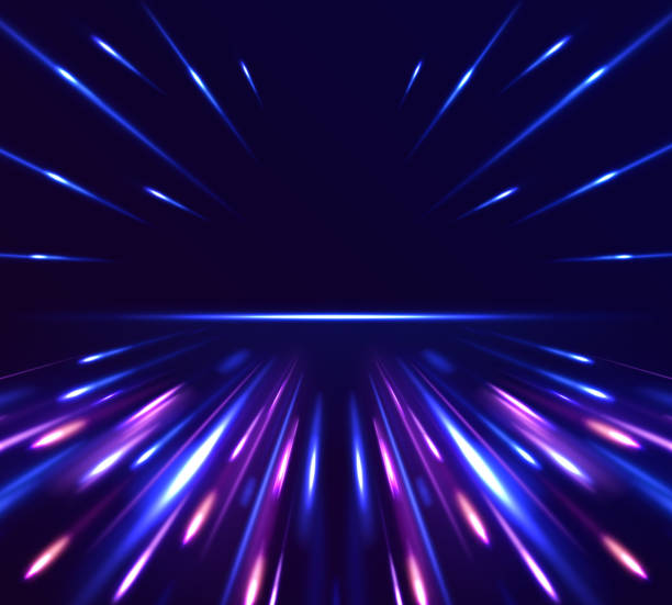 istock Neon stripes in the form of drill, turns and swirl. 2152145552