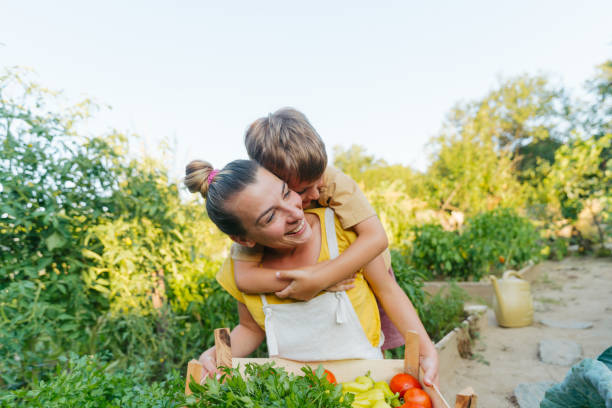 istock Having fun in our organic garden while picking fresh vegetables 2152150711