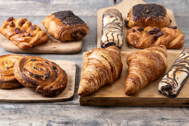 istock Set of bakery pastries on wooden table 2152151620