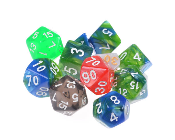 istock Dice for playing dnd, rpg, fantasy games. twenty-sided cube and polyhedral cubes on white background 2152162921