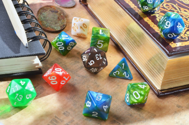 istock Dice for playing dnd, rpg, fantasy games. twenty-sided cube and polyhedral cubes on white background 2152162987