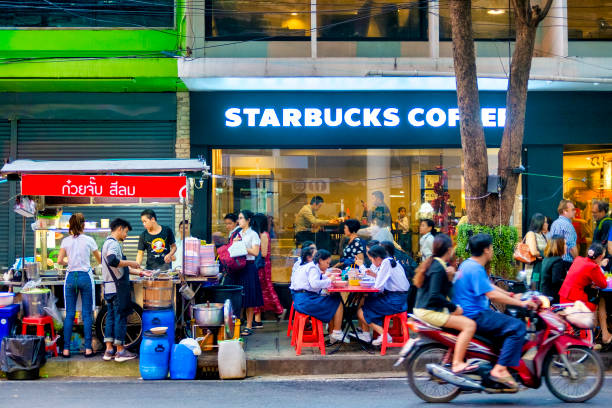 Convent road People in Convent Road, Bangkok, Thailand silom stock pictures, royalty-free photos & images