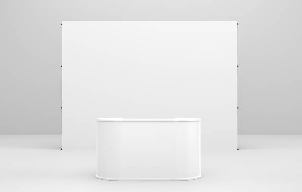 Exhibition Display Stand Mockup: 3D Rendering on Isolated Background