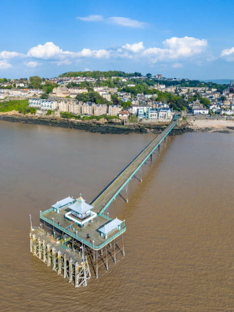 Victorian Clevedon Pier and town beyond