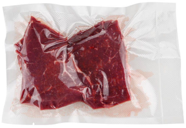 istock Two pieces fresh raw beef steak in a vacuum bag. 2152166623