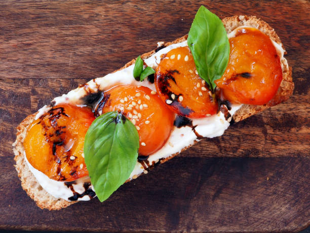 istock Creamy Bruschetta with Cream Cheese, Apricots, and Balsamic Sauce 2152169532