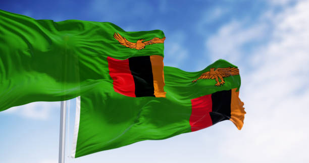 istock Zambia national flags waving on a clear day 2152169679